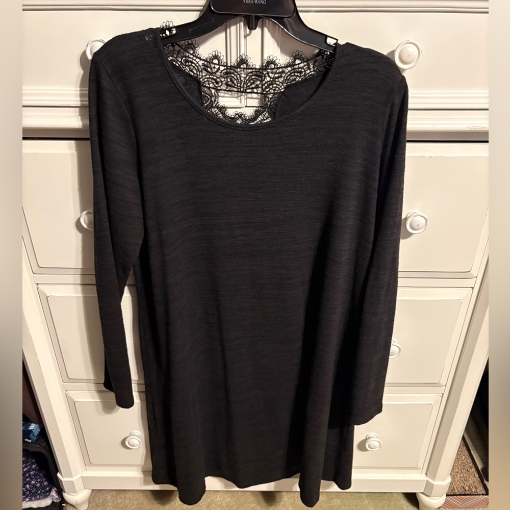 Maurices Black Dress with Lace Accents